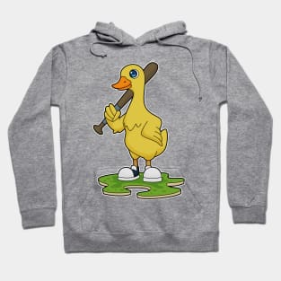 Duck at Baseball with Baseball bat Hoodie